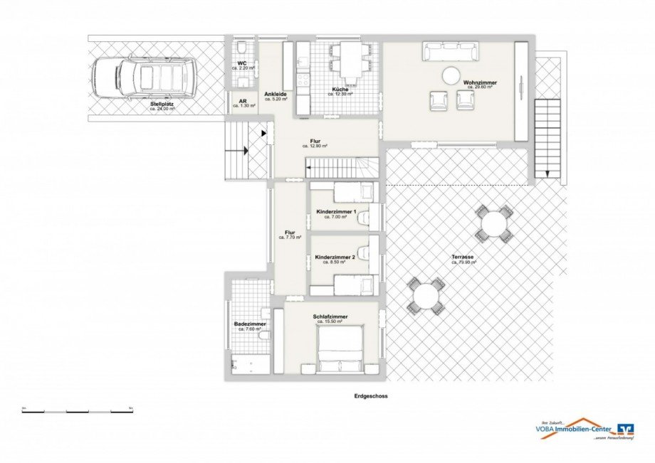 Grundriss EG Bungalow Kranenburg