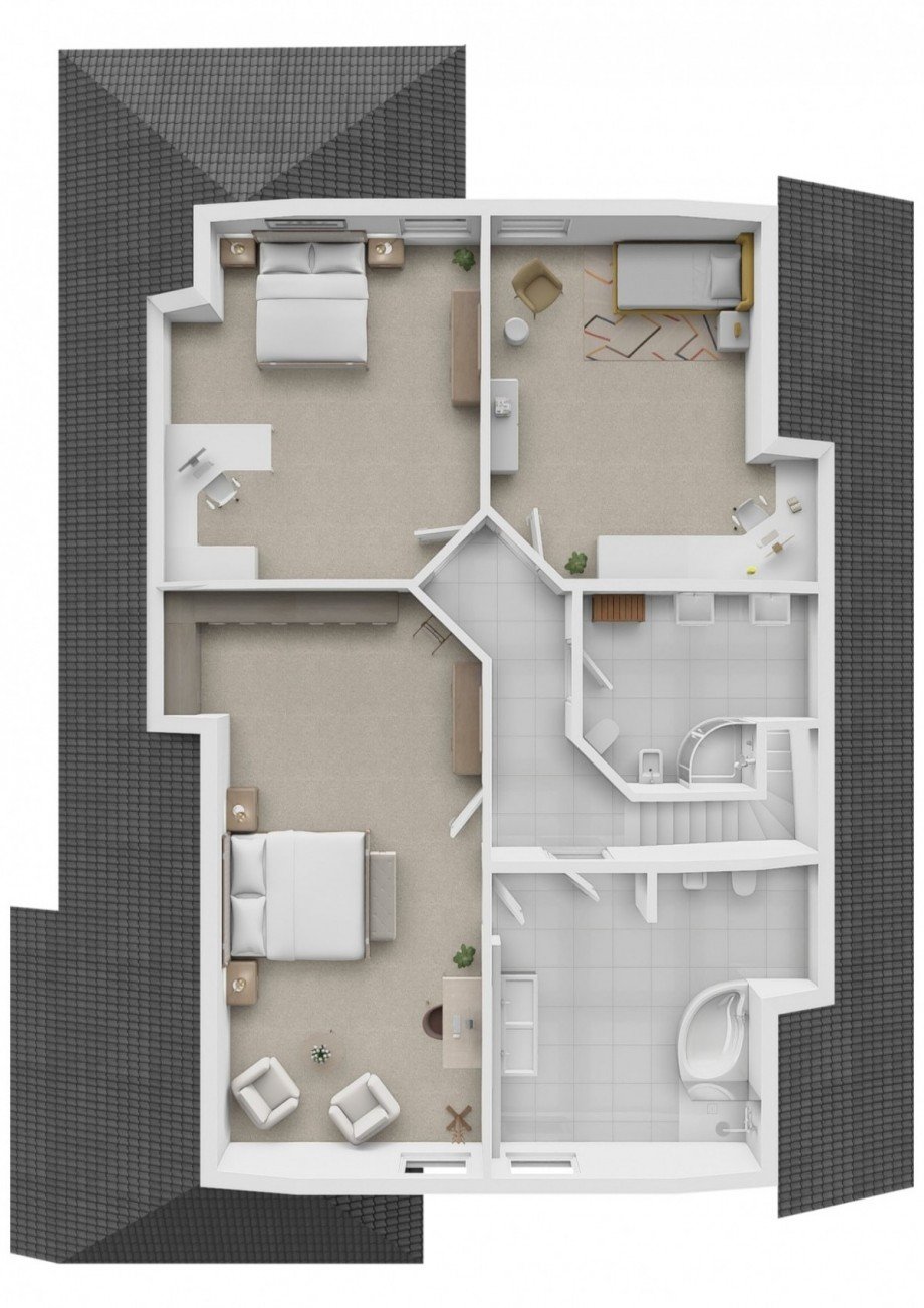 Grundriss Dachgeschoss Villa Kranenburg